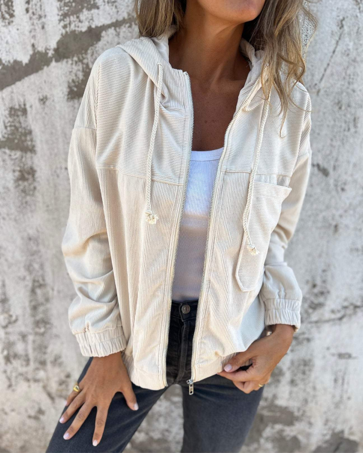 Ellen | Corduroy Hooded Jacket with Zip