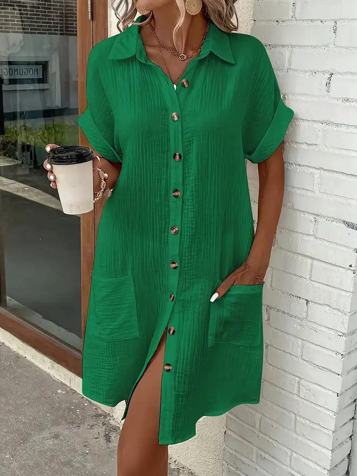 Sharon | Timeless V-Neck Blouse Dress