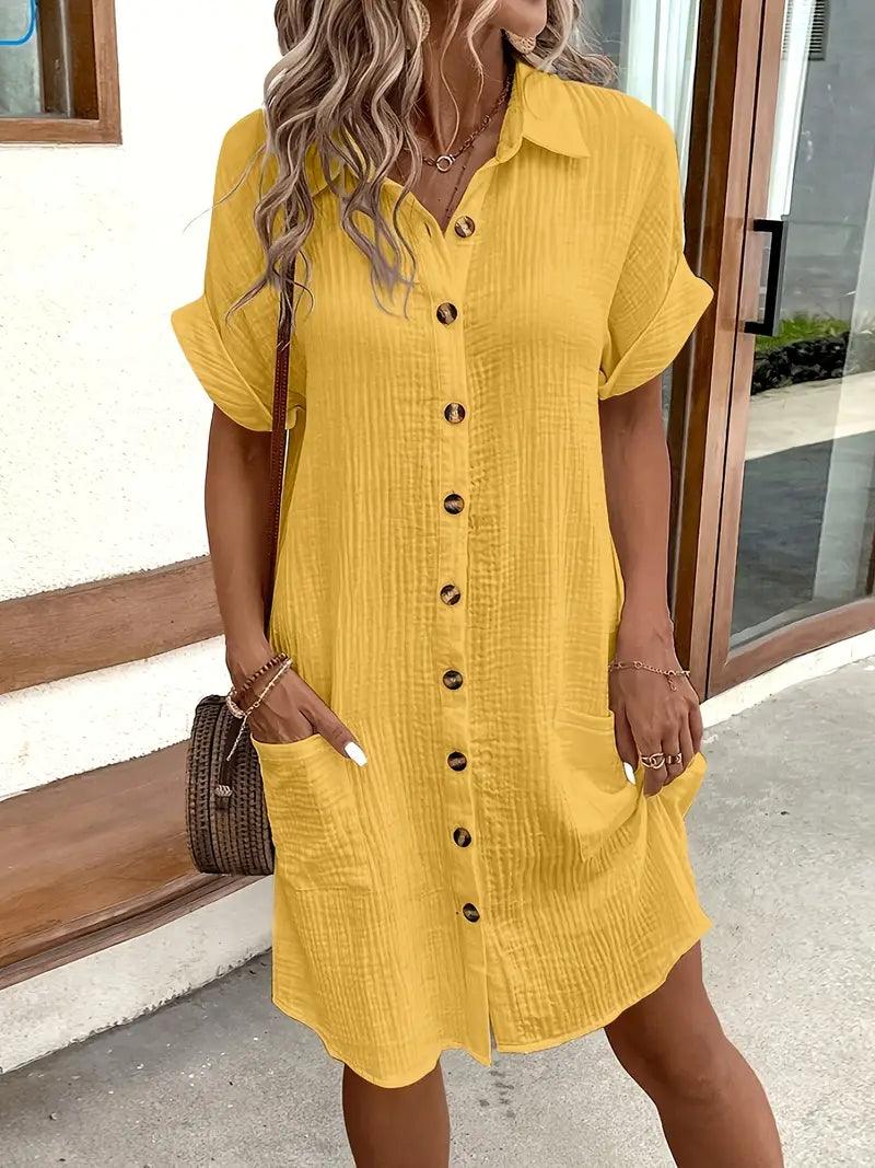 Sharon | Timeless V-Neck Blouse Dress